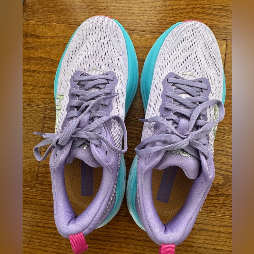 Hoka Sneakers Size 6.5 NWOT Bondi 8 Chalk Violet/Pastel Lilac - Picture 8 of 12